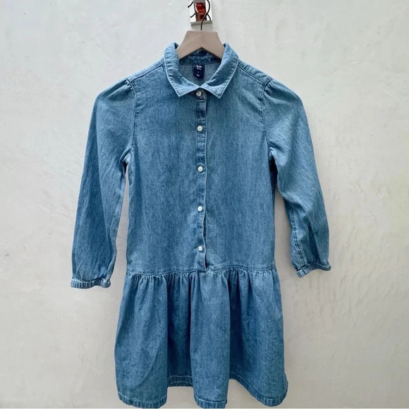 Gap Kids || Denim Chambray Dress Large 9-10 - Picture 1 of 6